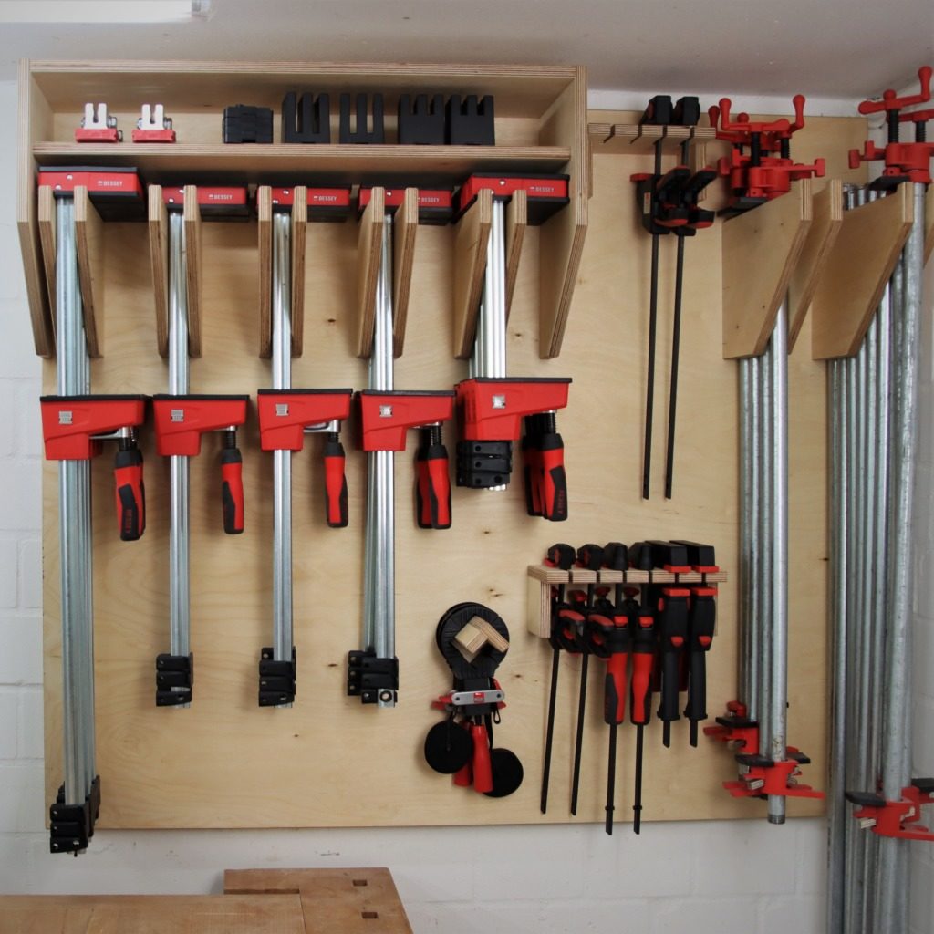 DIY Kreg Clamp Rack for your Workshop  Clamp storage, Wood projects that  sell, Garage organization diy